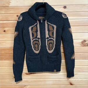 TNA Black and Brown Knit Sweater